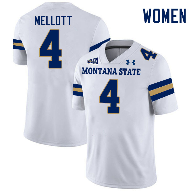 Women #4 Tommy Mellott Montana State Bobcats Jerseys Football Stitched-White